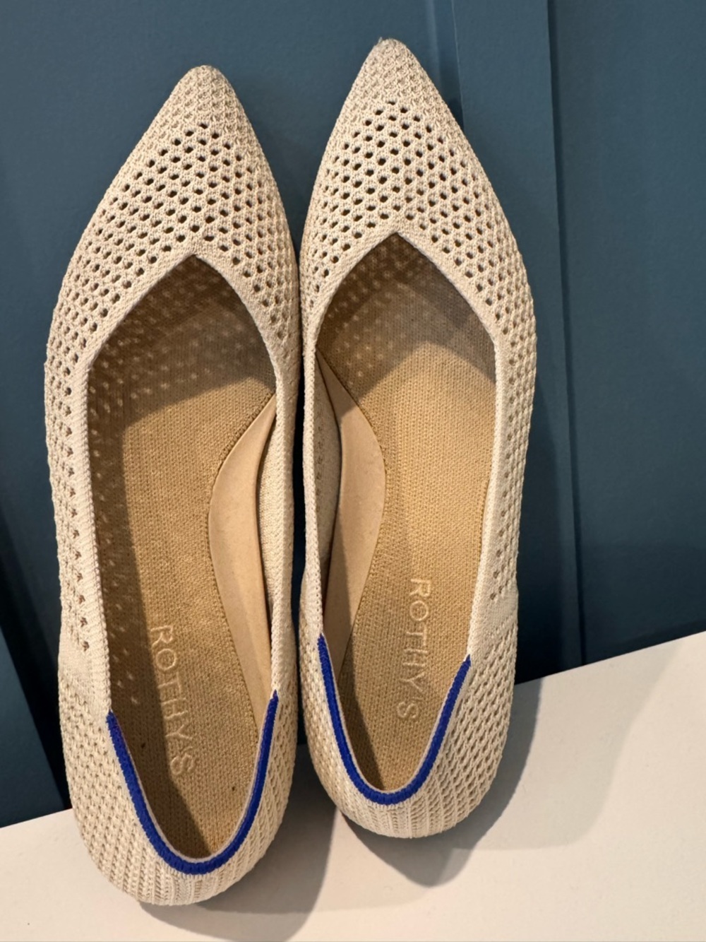 Rothy's The Point II Off White Mesh size 10